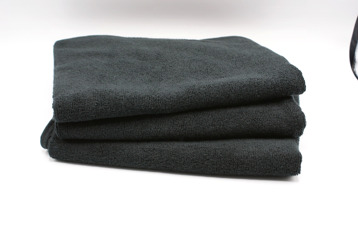 BARBER TOWEL BLACK 50CM 90CM